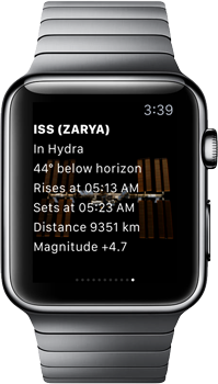 SkySafari 5 Apple Watch with ISS