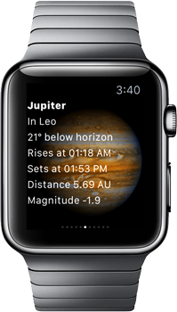 SkySafari Apple Watch with Jupiter